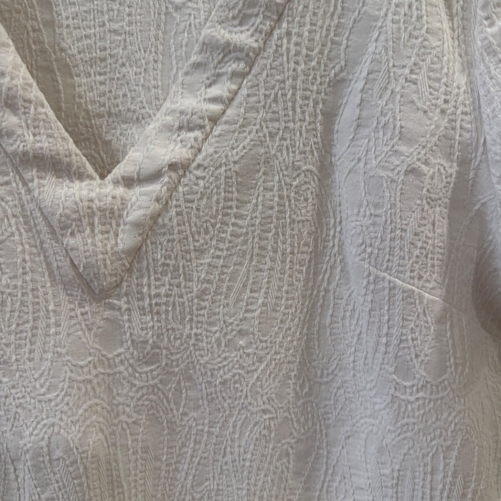 Emerson Fry - White Short Sleeve V-Neck Dress w/Pockets, Size M - Picture 4 of 6